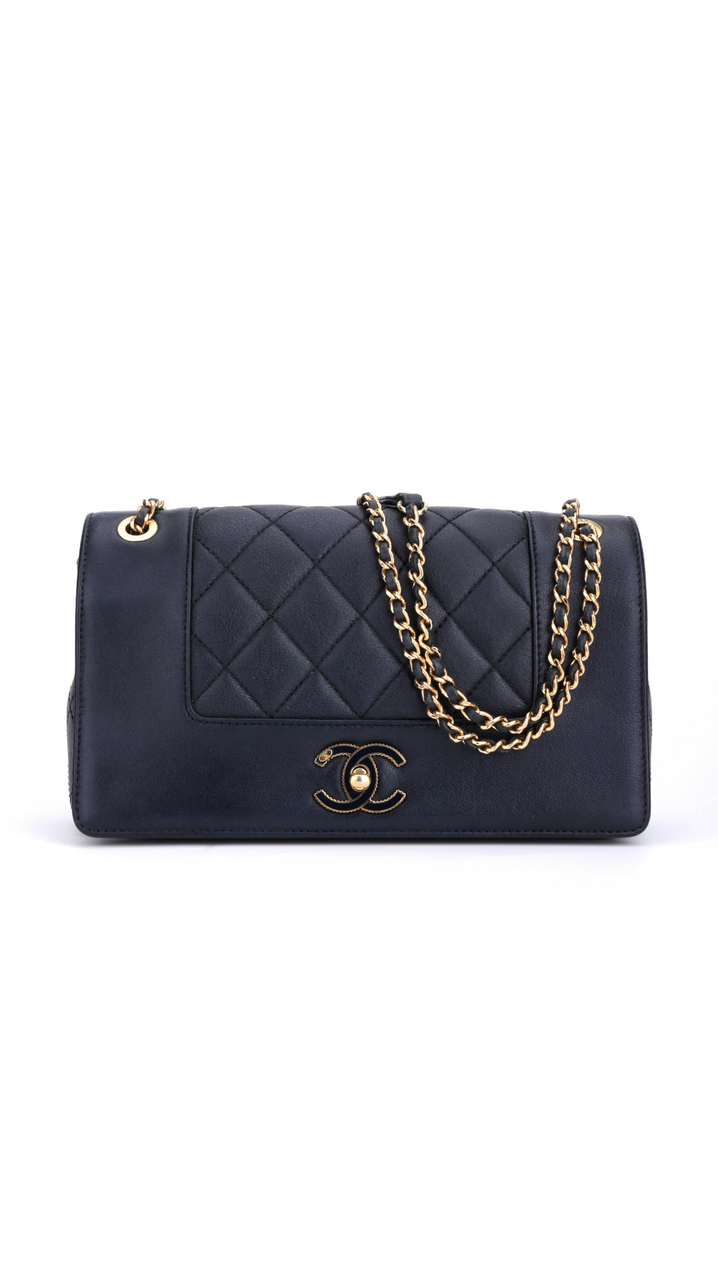 Chanel Mademoiselle Flap Bag Medium - Mörkblå