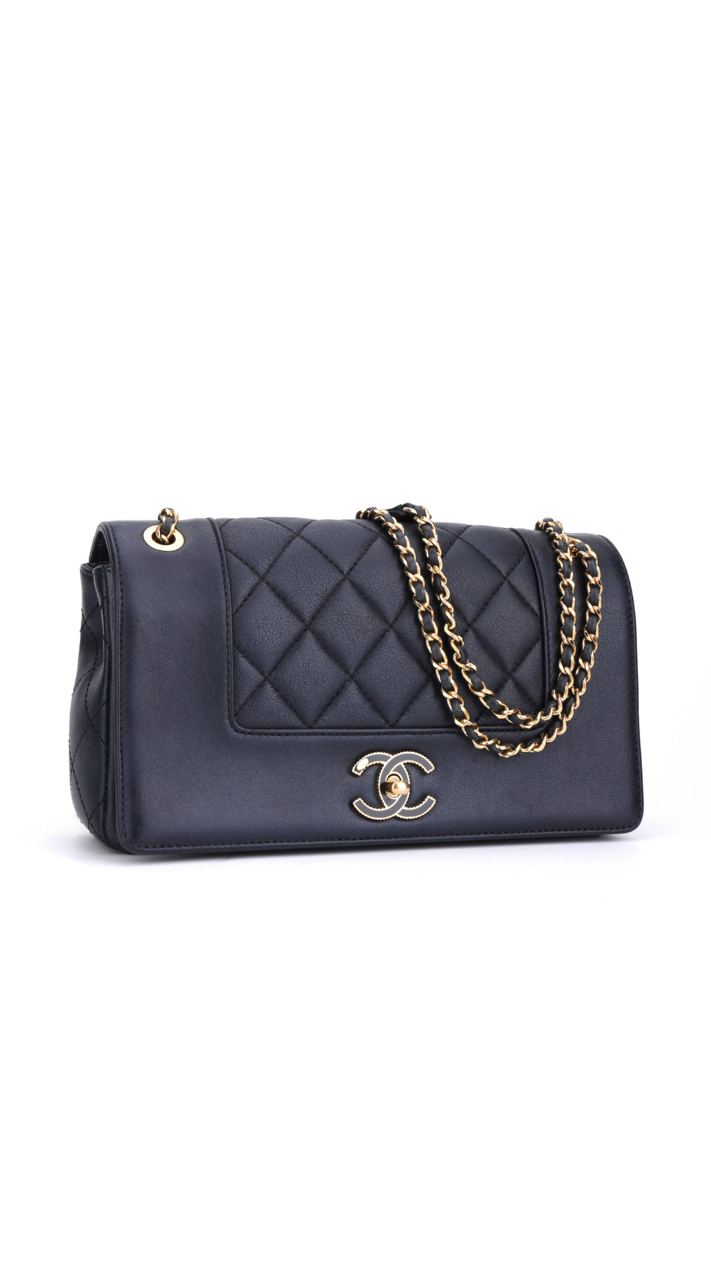 Chanel Mademoiselle Flap Bag Medium - Mörkblå