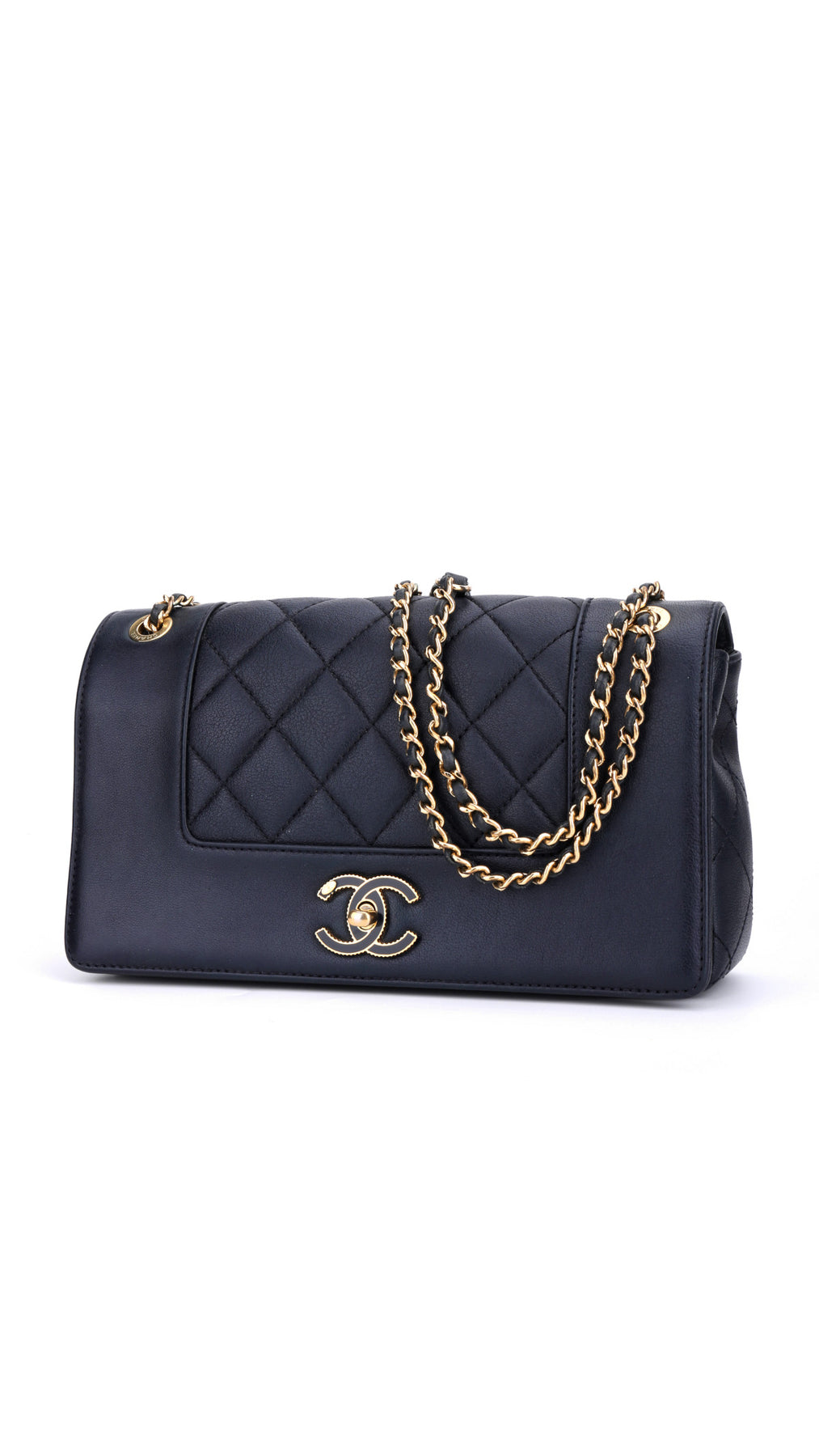 Chanel Mademoiselle Flap Bag Medium - Mörkblå