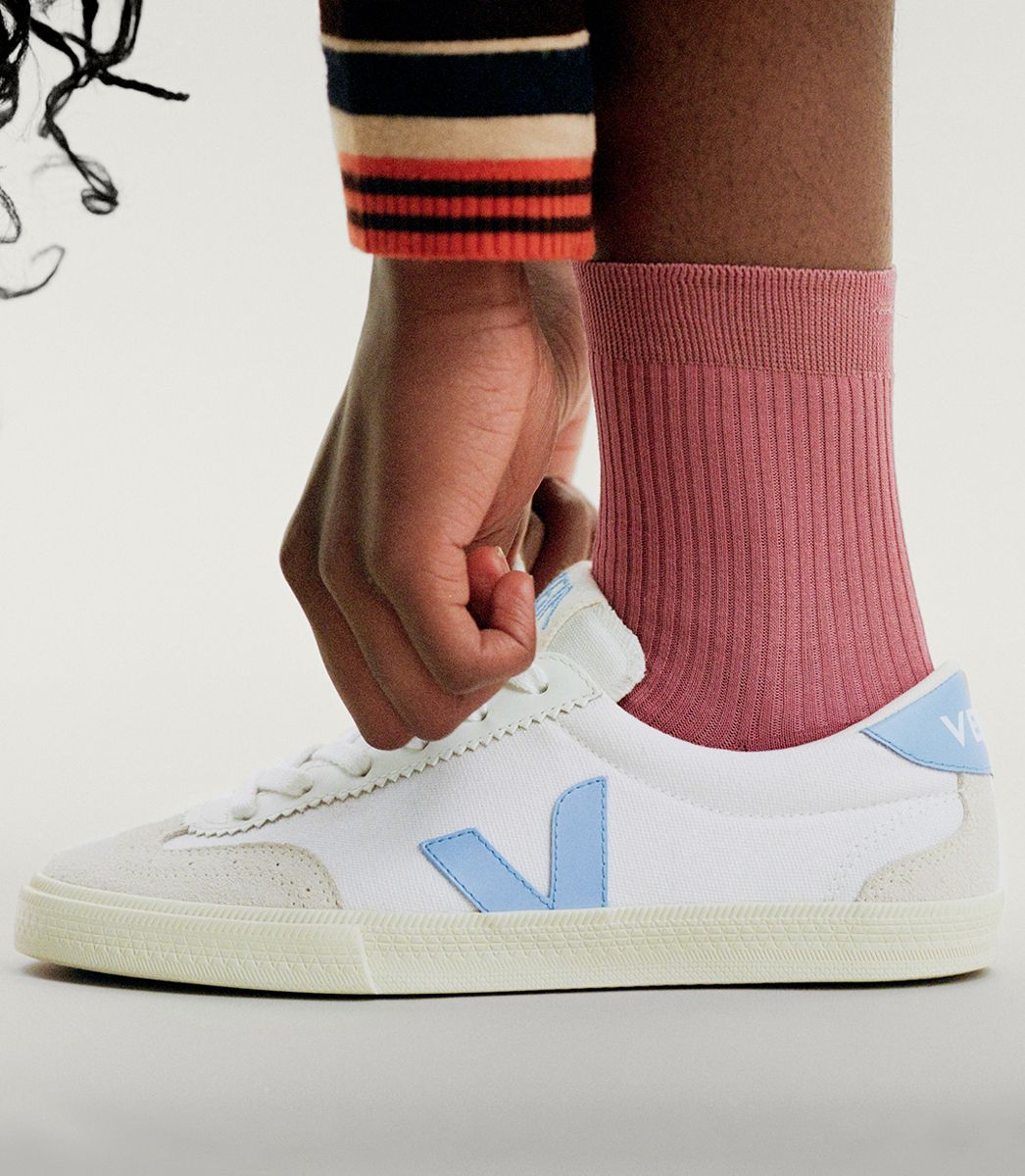 Volley Canvas - White Aqua