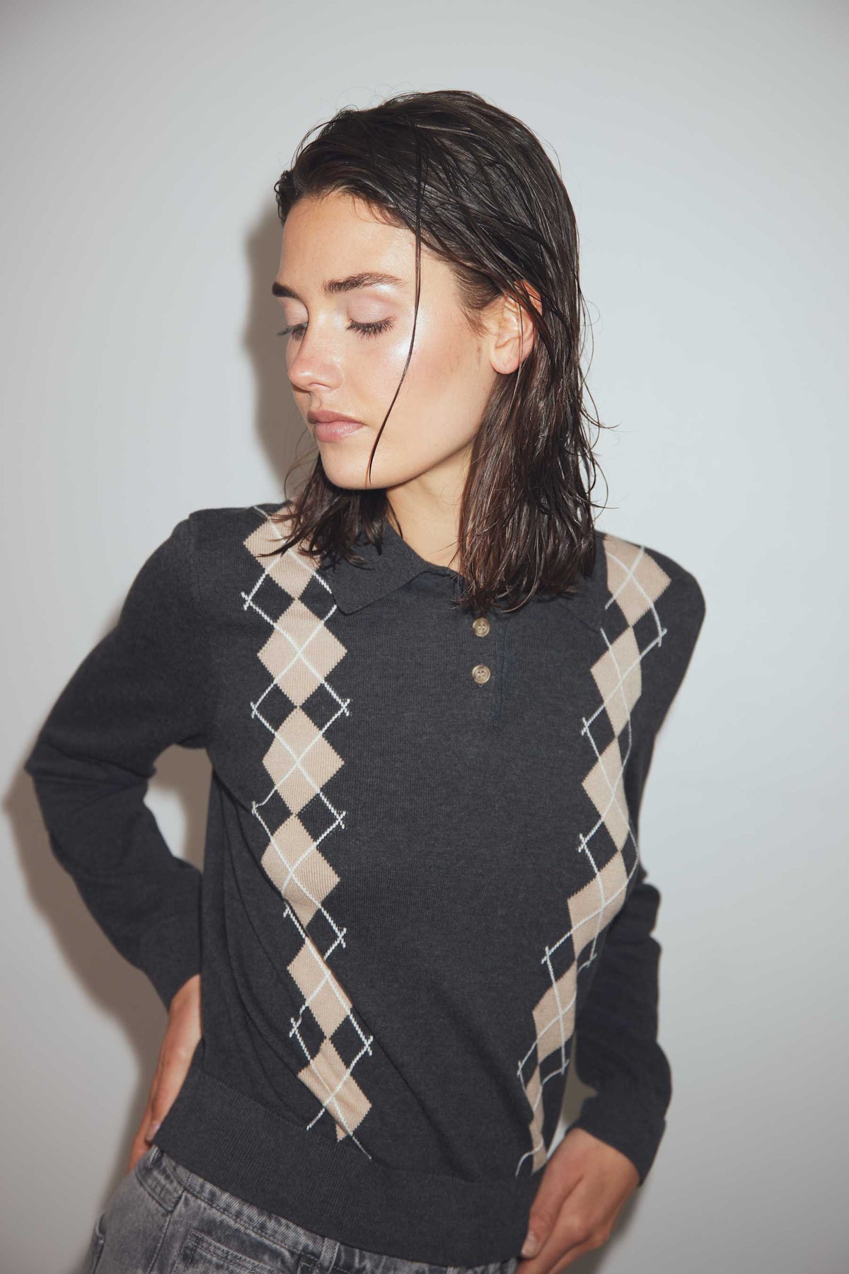 N-Maxine Knit - Dasha Grey Check