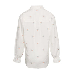 Roberta Frill Shirt - White Embroidery