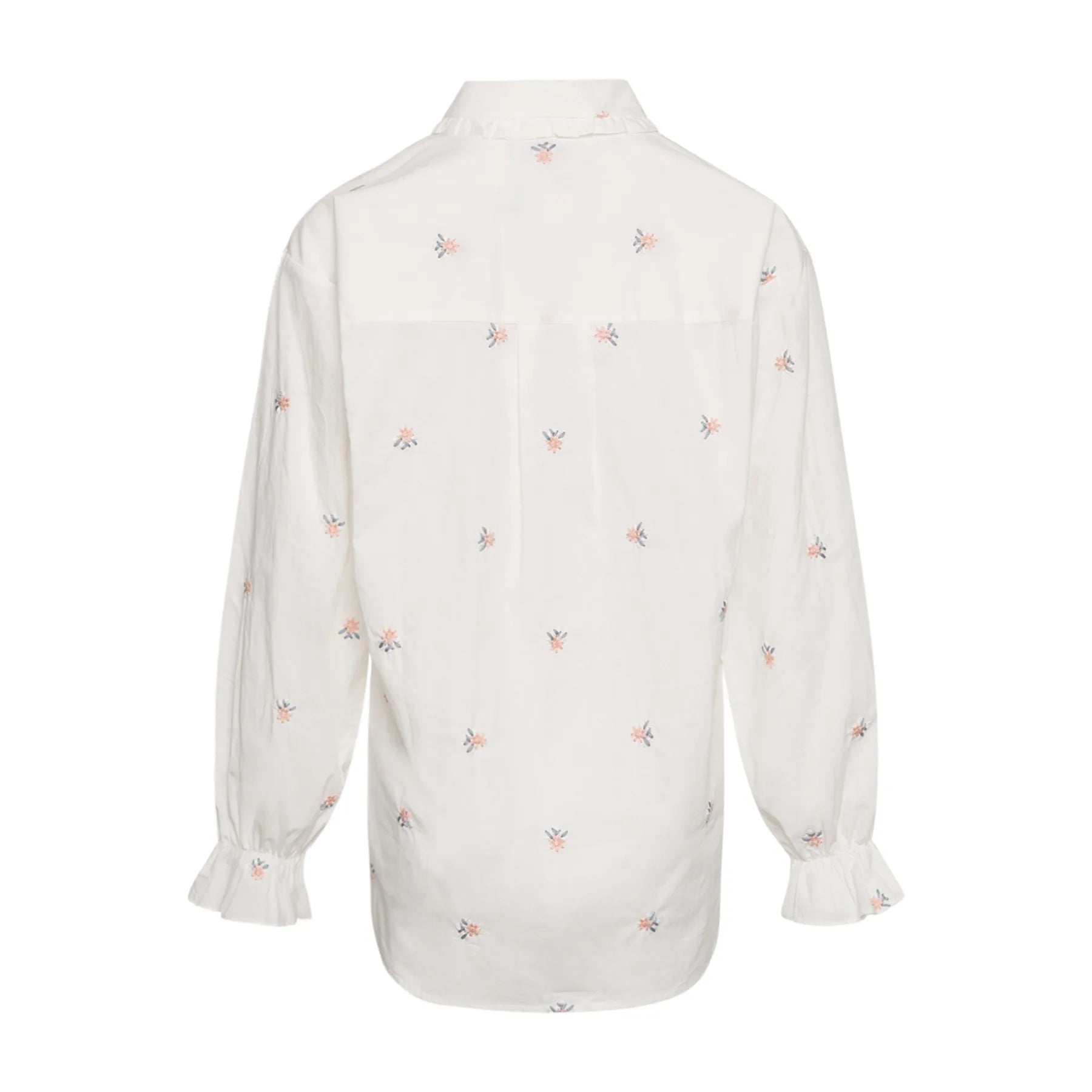Roberta Frill Shirt - White Embroidery