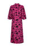 Paris Long Dress - Fuchsia Flower