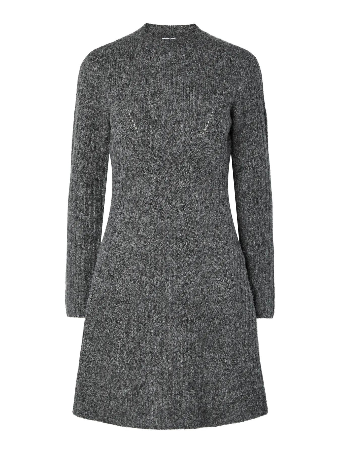Yasdolly Ls Stickad Klänning - Medium Grey Melange