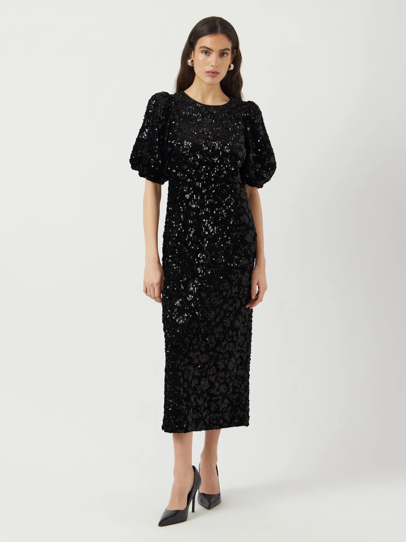 Yassofie 2/4 Sequin Midi Dress - Svart