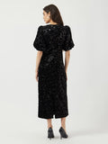Yassofie 2/4 Sequin Midi Dress - Svart