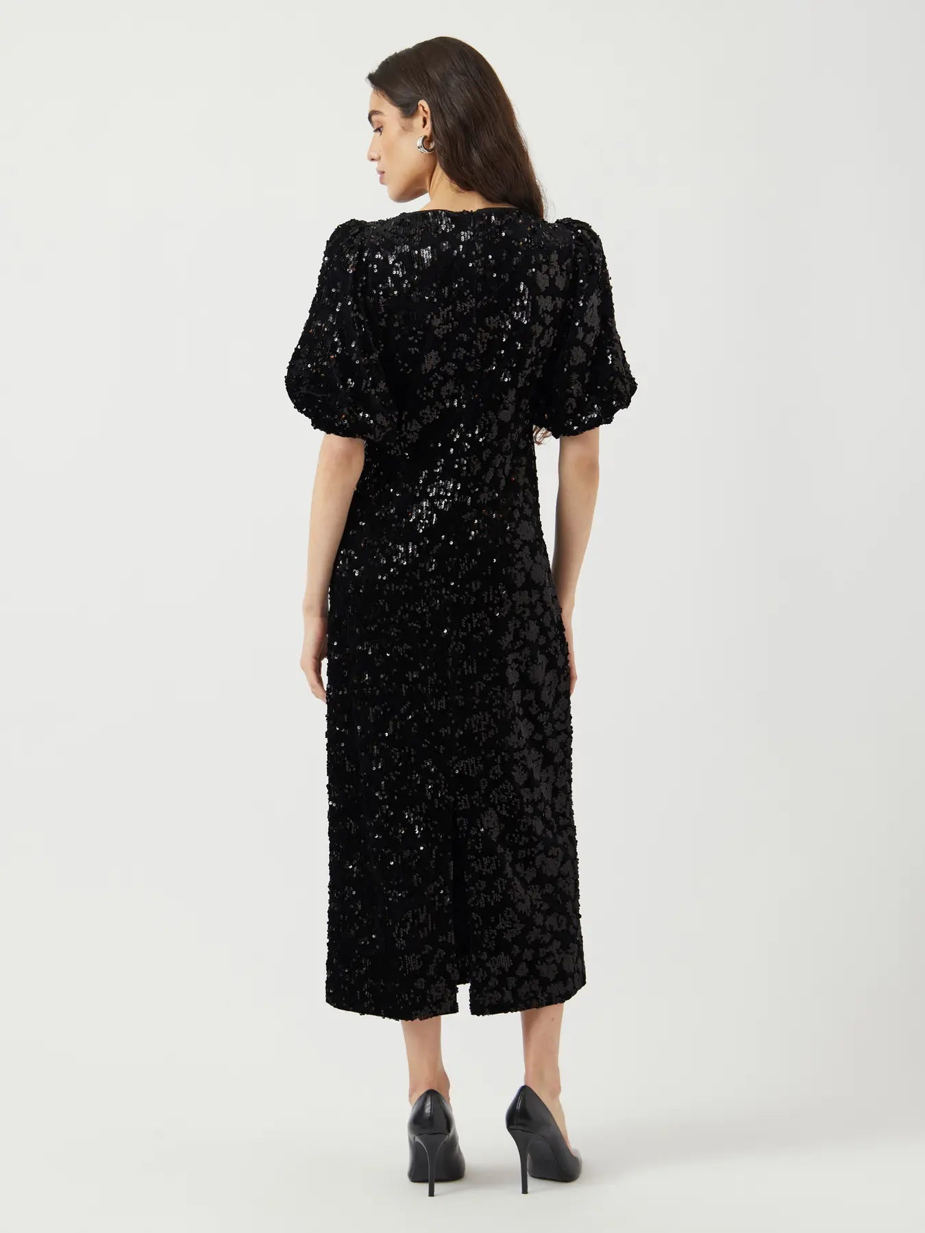Yassofie 2/4 Sequin Midi Dress - Svart