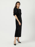 Yassofie 2/4 Sequin Midi Dress - Svart