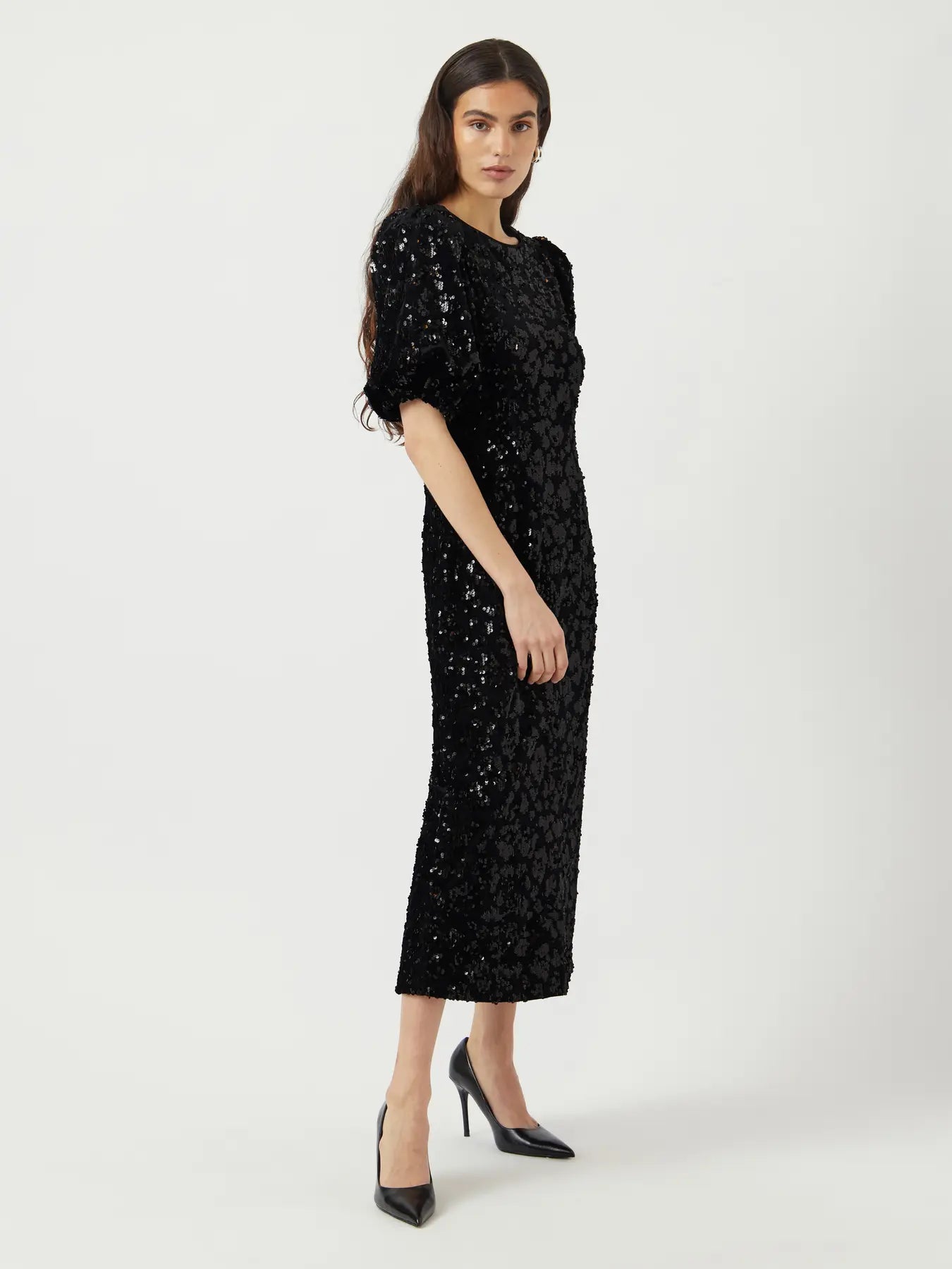 Yassofie 2/4 Sequin Midi Dress - Svart