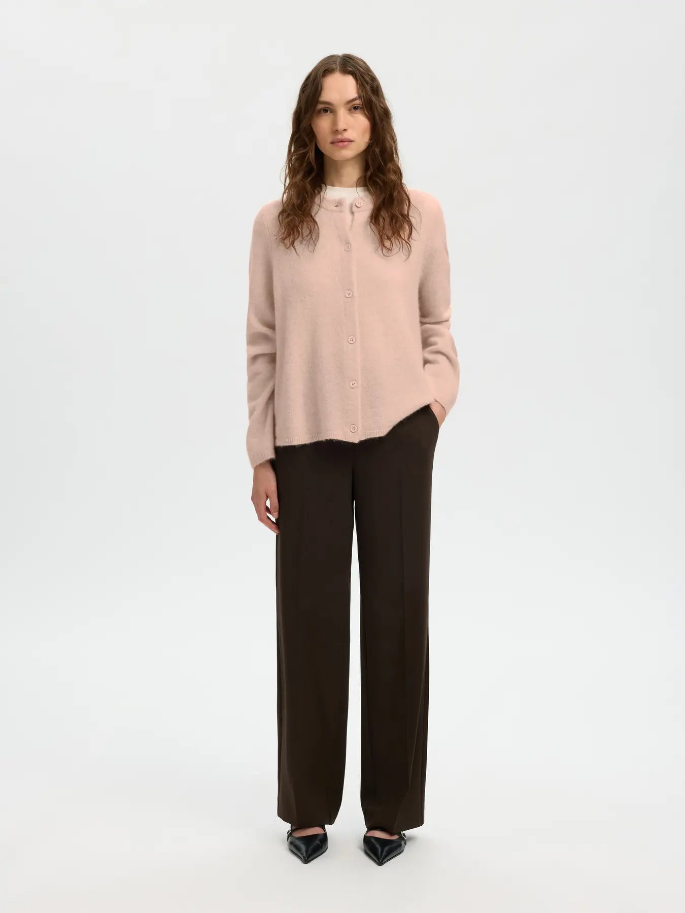 Lulu New Ls Knit Cardigan - Pale Dogwood Melange