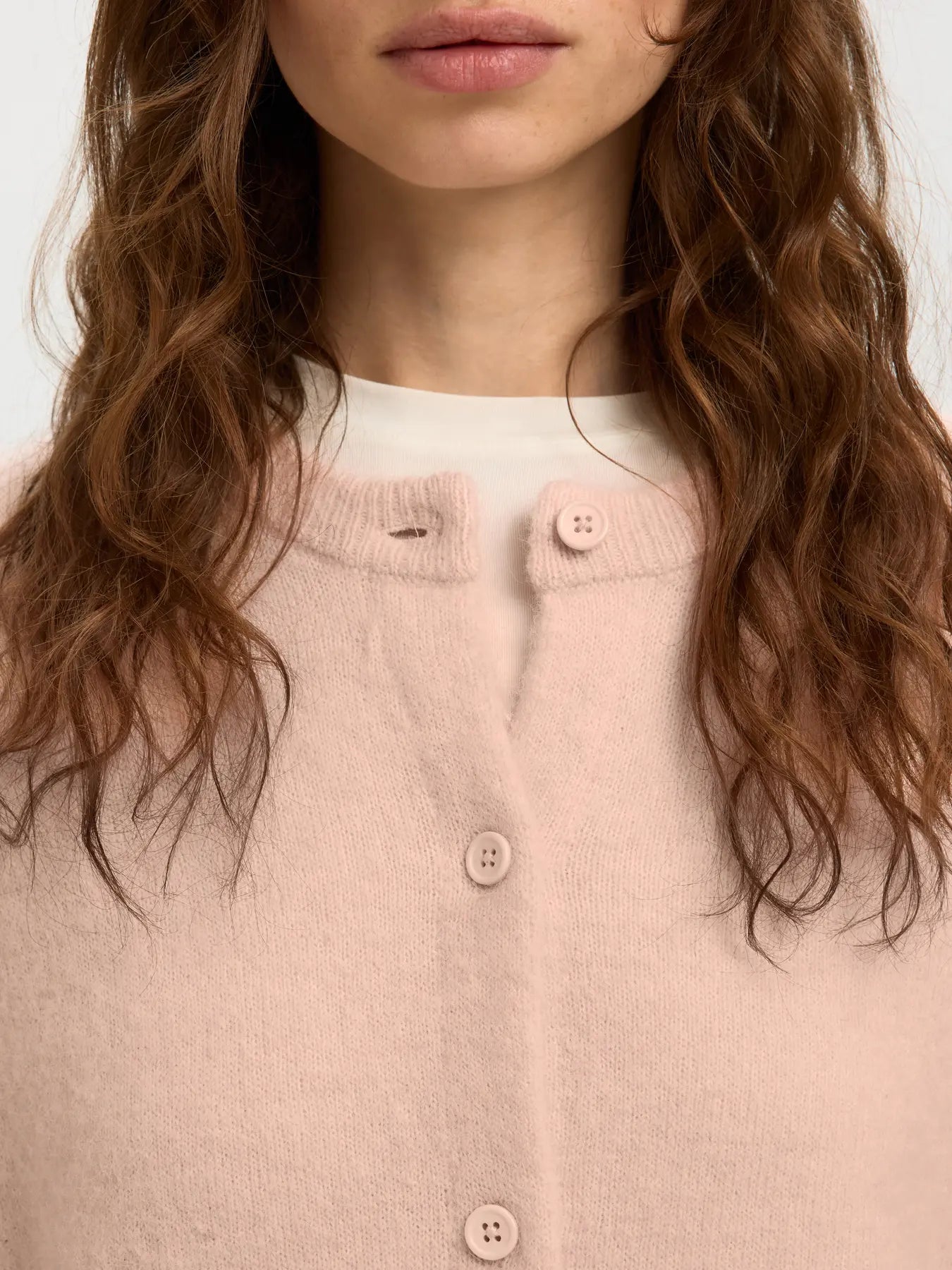 Lulu New Ls Knit Cardigan - Pale Dogwood Melange