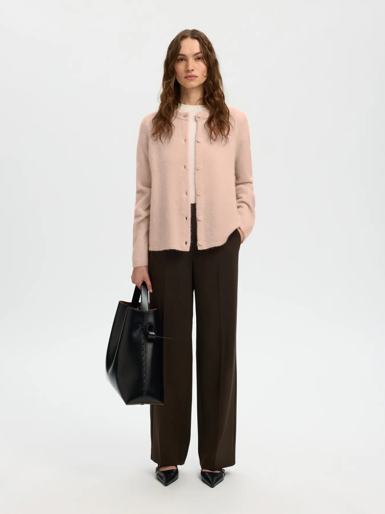 Lulu New Ls Knit Cardigan - Pale Dogwood Melange