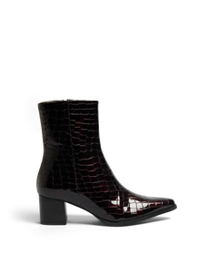 Stine Leather Boot - Fig Croco