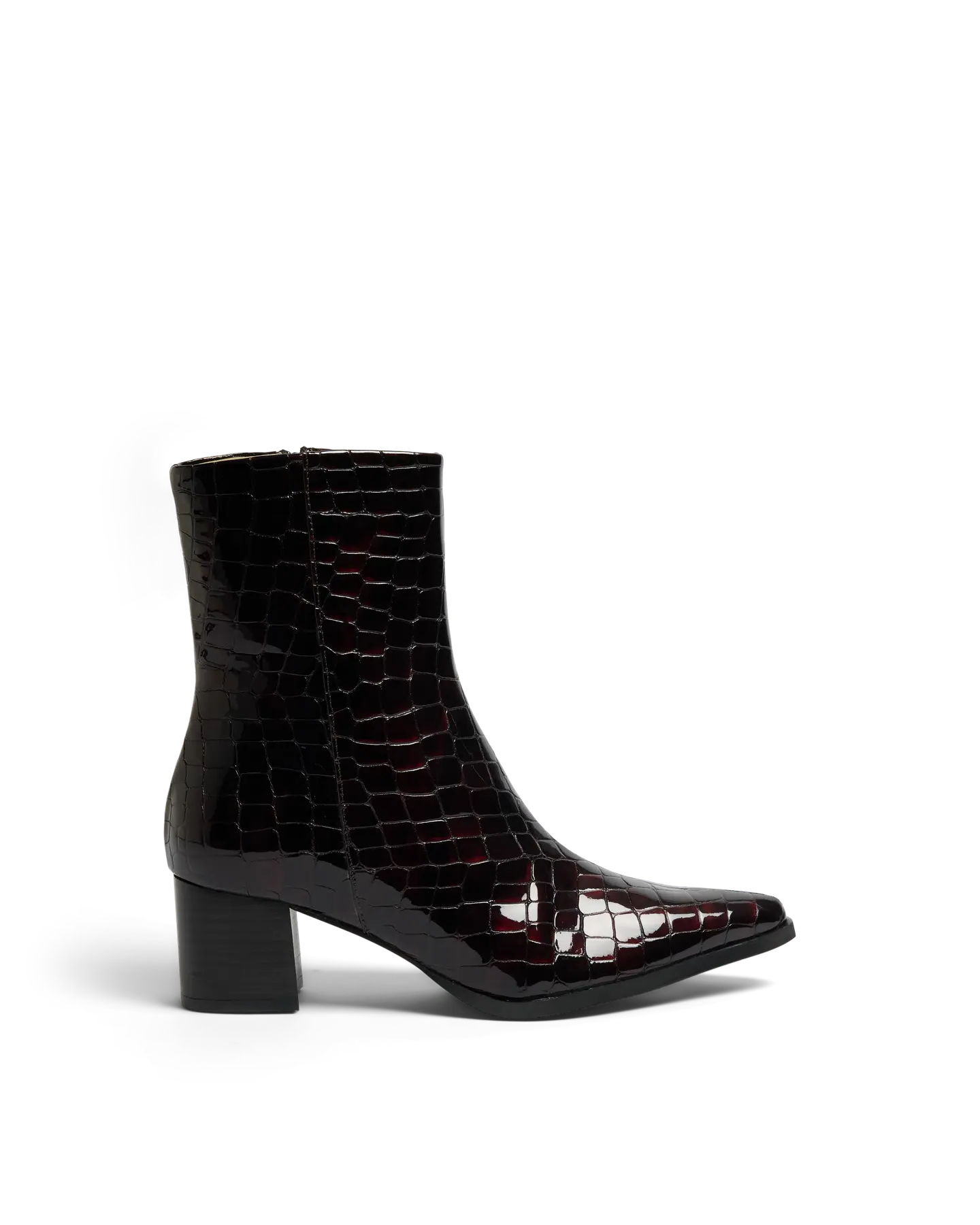Stine Leather Boot - Fig Croco