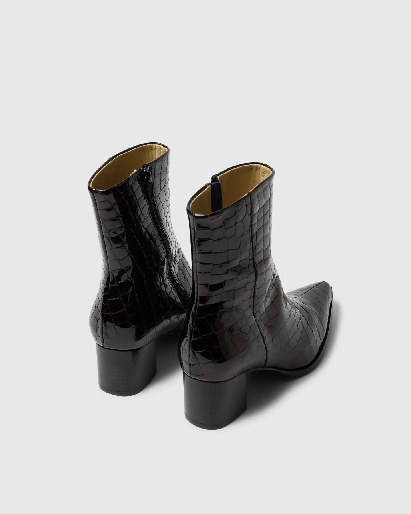 Stine Leather Boot - Fig Croco
