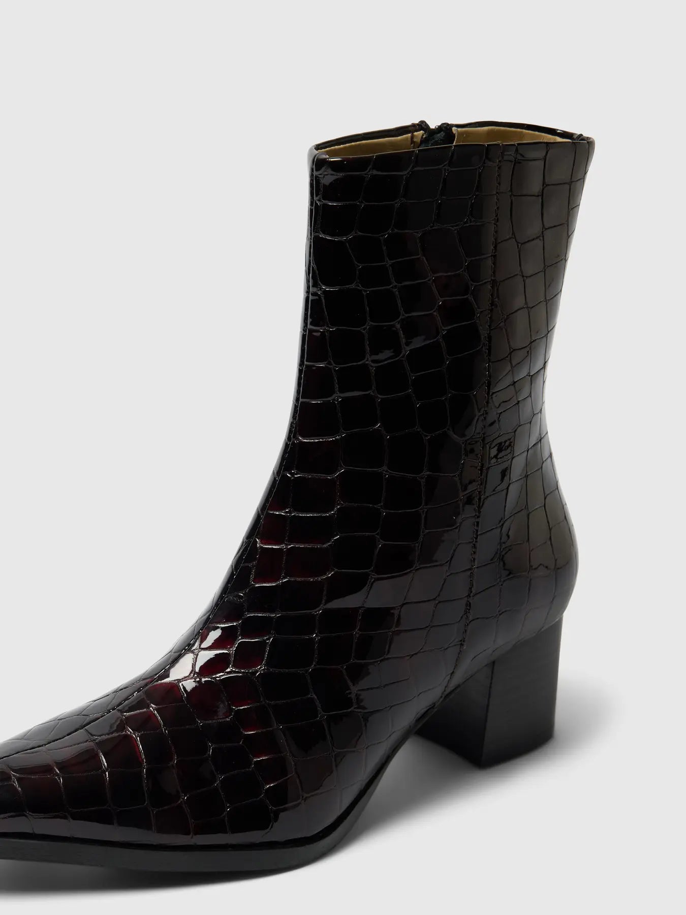 Stine Leather Boot - Fig Croco