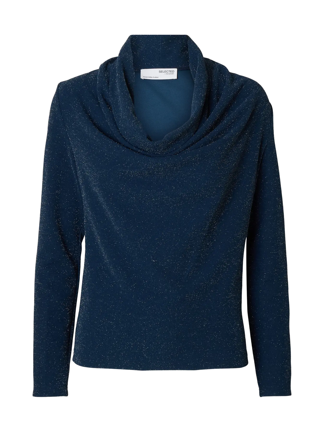 Sandra Ls Cowl Neck Top - Key Largo Silver Lurex