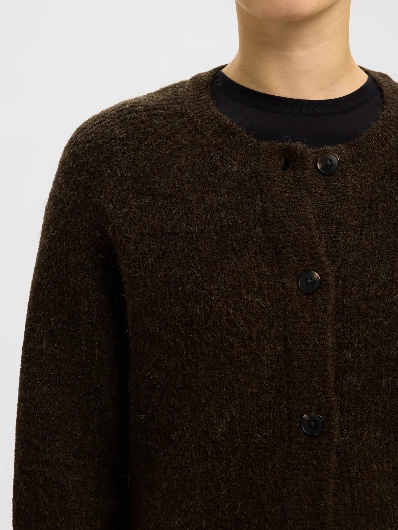 Selected Femme Lulu Ls Knit Short Cardigan - Delicioso Melange