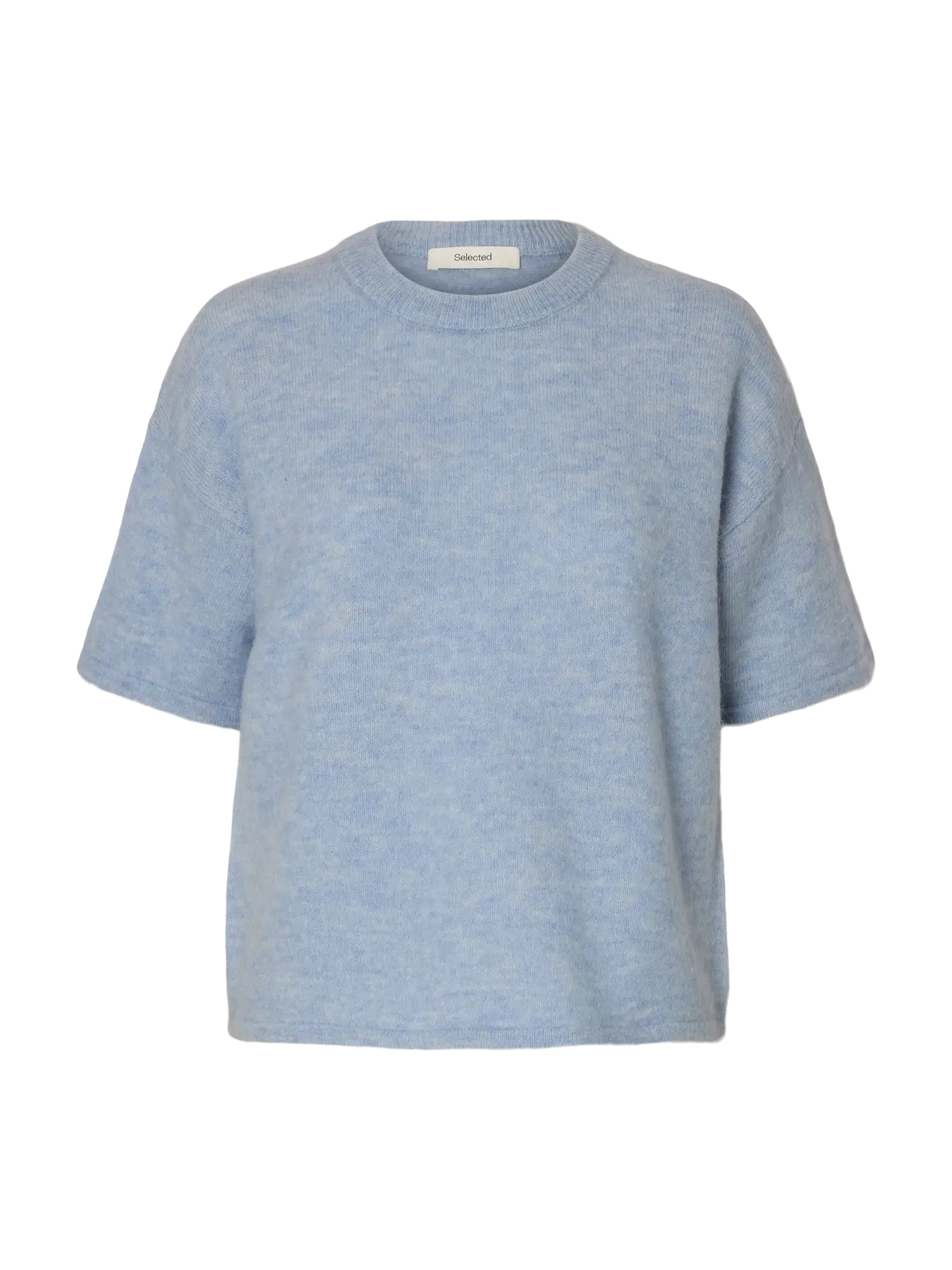 Lulu 2/4 Knit O-Neck - Cashmere Blue Melange