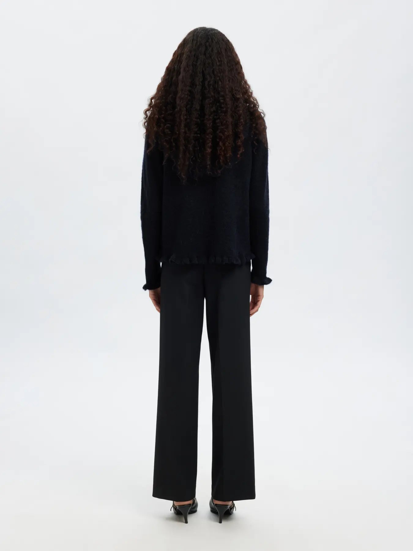 Selected Femme Lulu Frill Kofta - Dark Sapphire Melange
