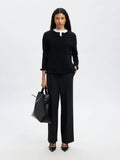 Selected Femme Lulu Frill Kofta - Dark Sapphire Melange