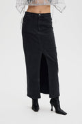 SiwGZ HW Long Skirt - Washed Black