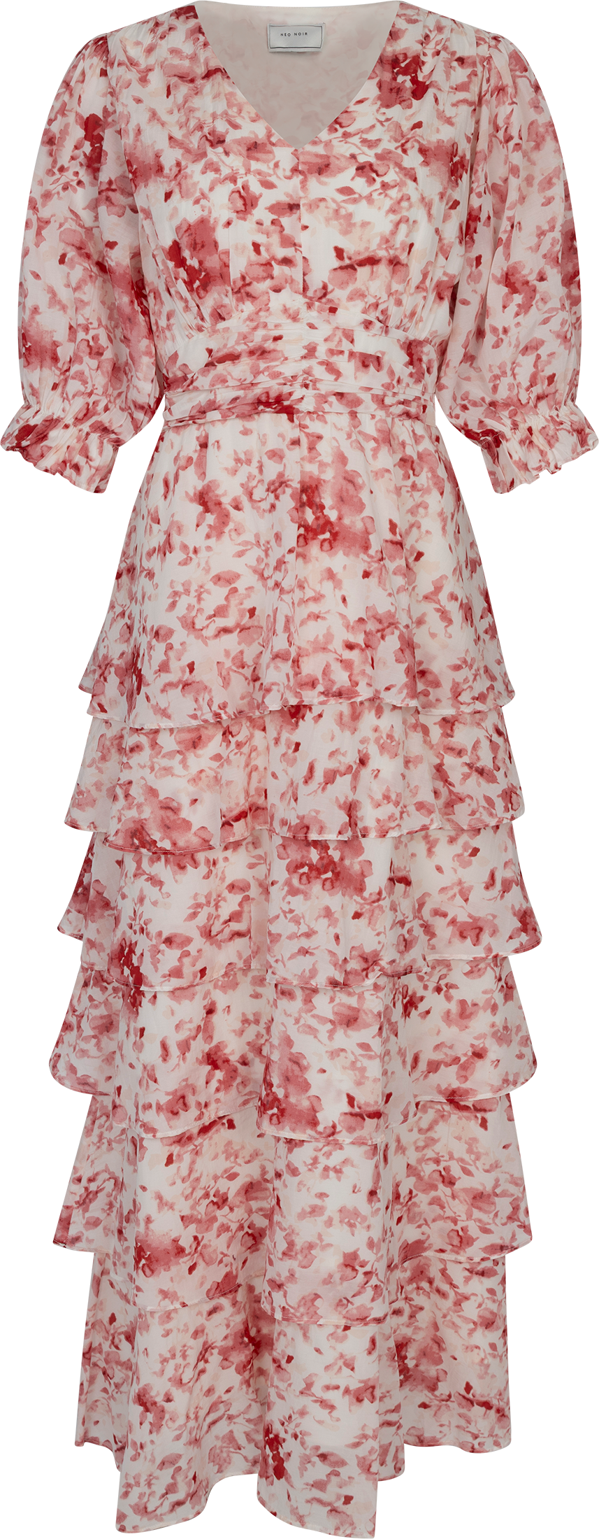 Noorie Blur Print Dress - Red