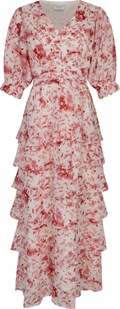 Noorie Blur Print Dress - Red