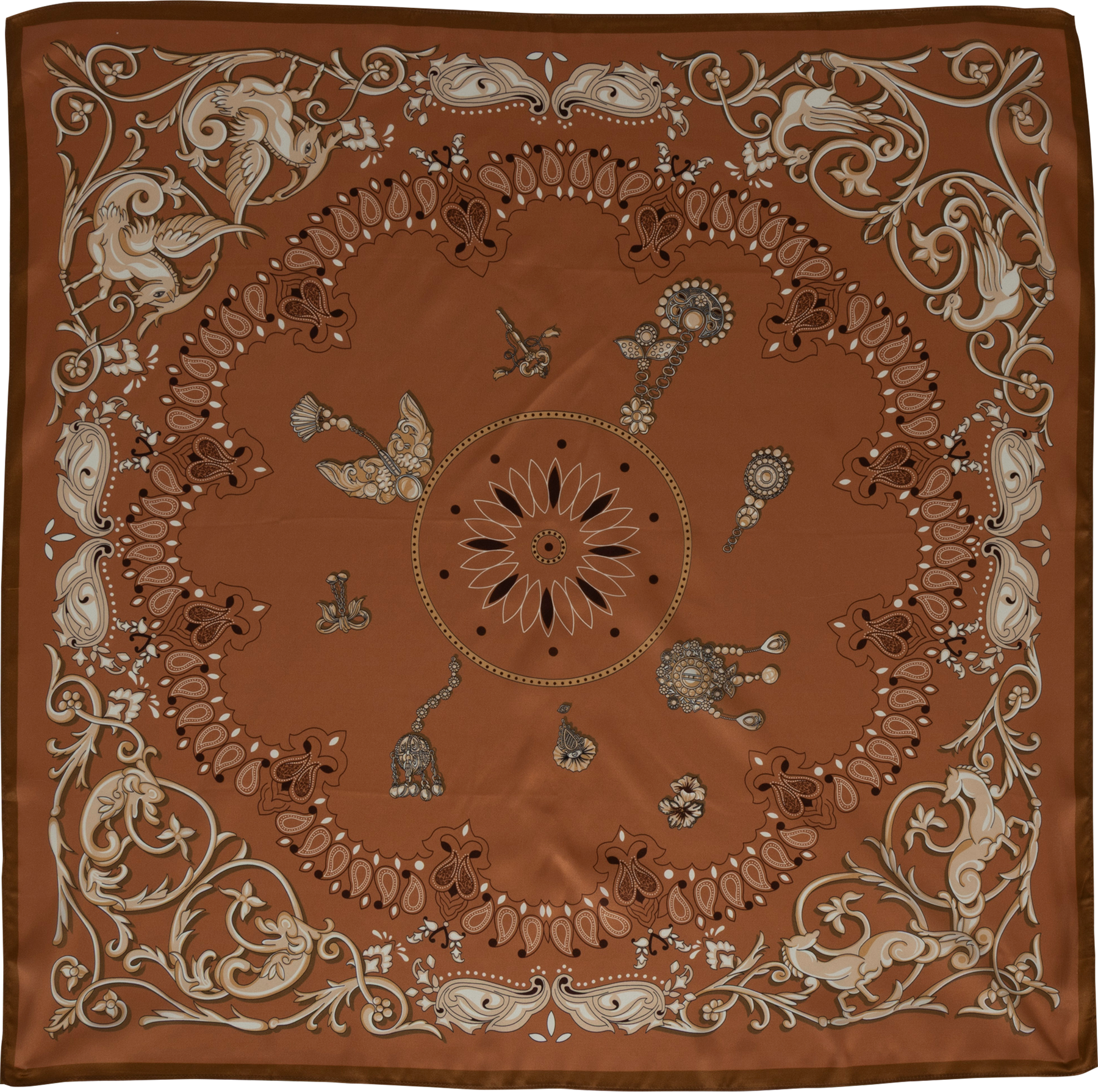 Lola Silk Scarf - Rust