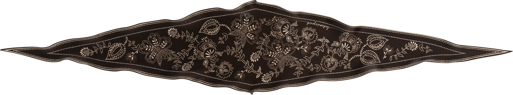 Dotted Flora Diamond Sidenscarf - Hot Fudge Brown