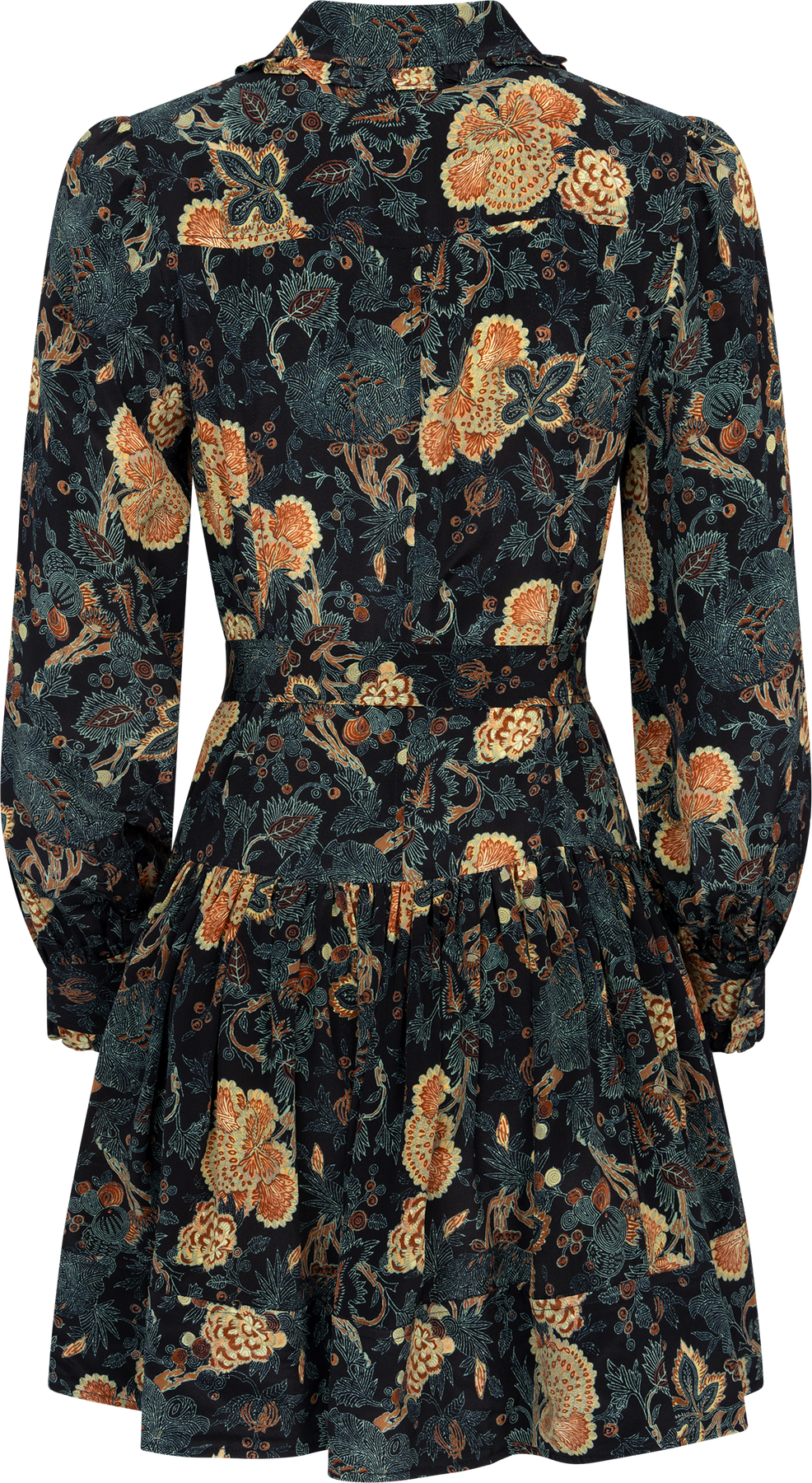 Simona Silk Long Sleeve Miniklänning - Nuit