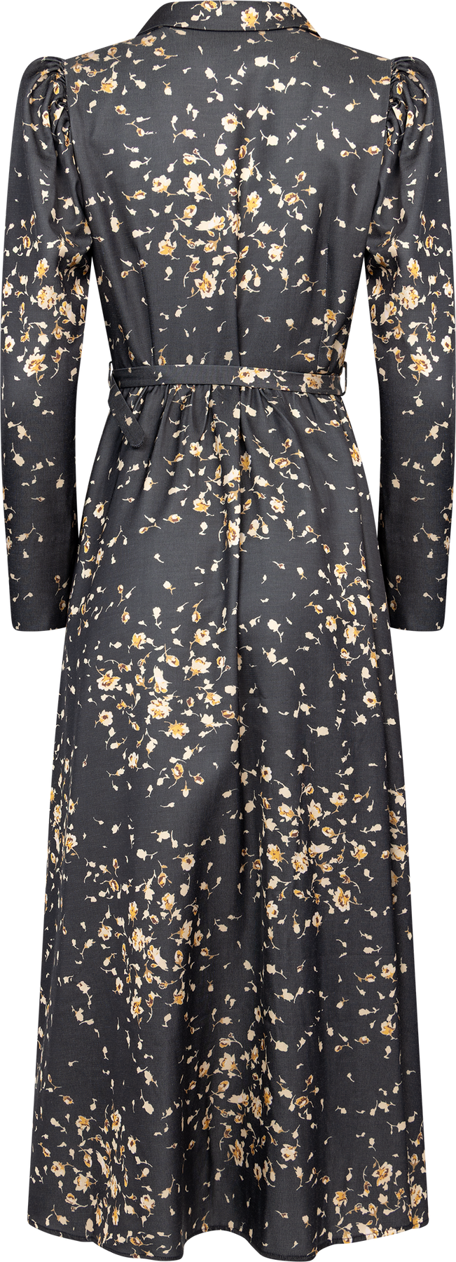Tailored Satin Shirt Dress - Black Rose