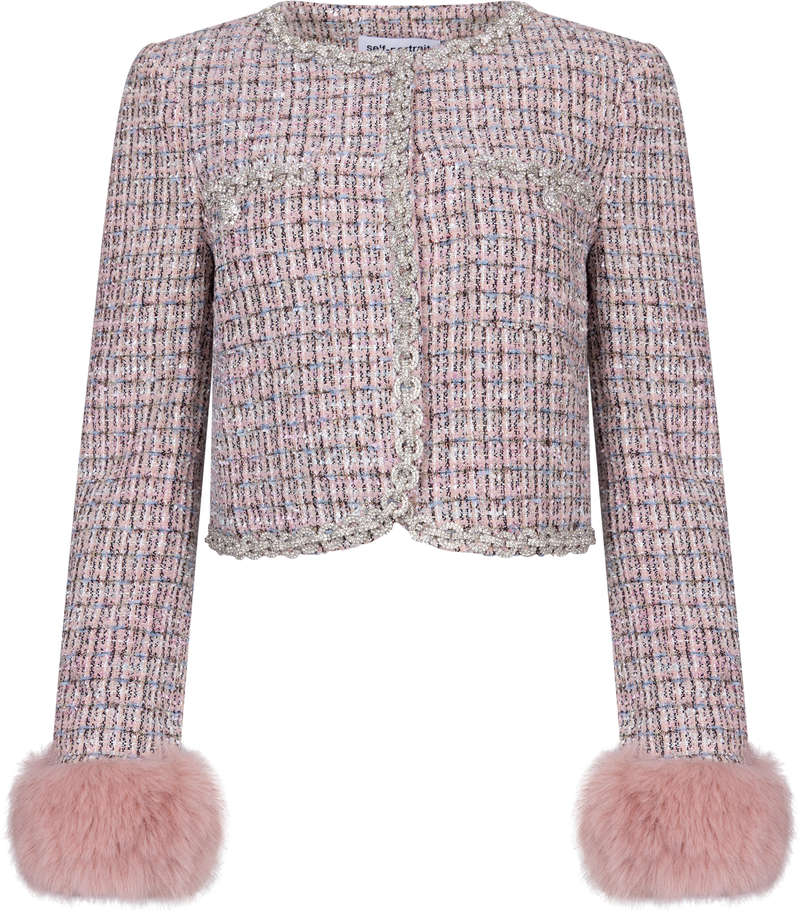 Boucle Fur Cuff Jacket - Pink