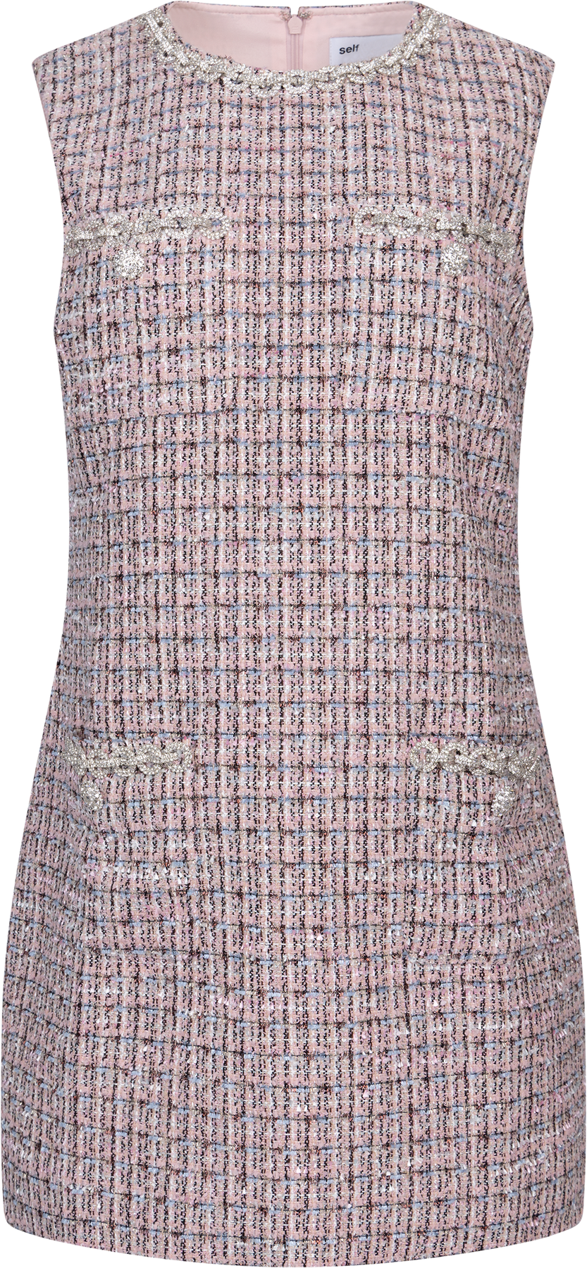 Ärmlös Bouclé-miniklänning - Rosa