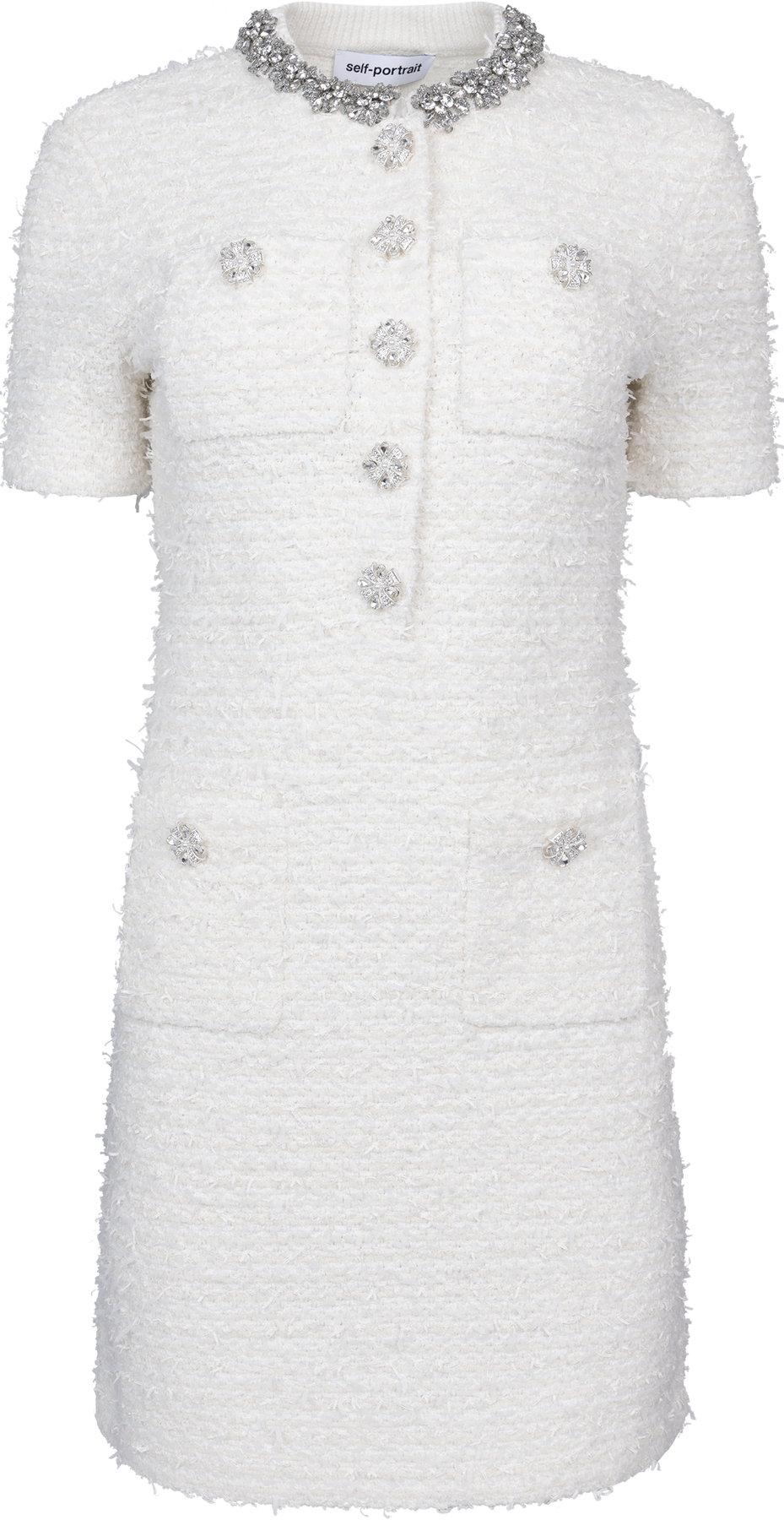Textured Knit Miniklänning - Krämvit