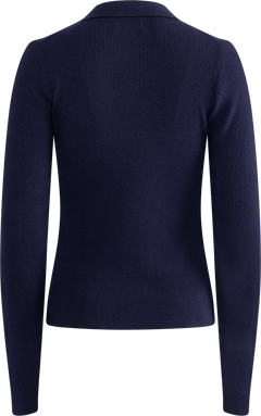 Marte LS Rib Polo Knit  - Navy