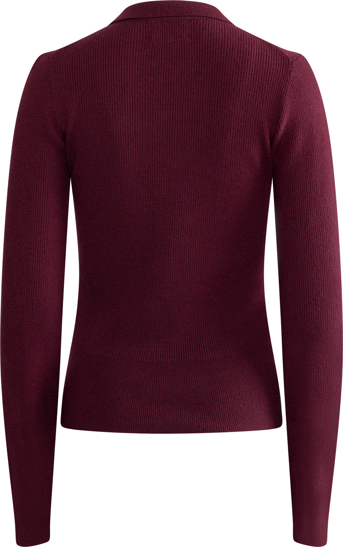 Marte LS Rib Polo Knit  - Wine