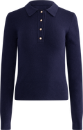 Marte LS Rib Polo Knit - Navy