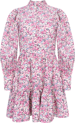 Liv Cord Flower Dress - Pink Flower