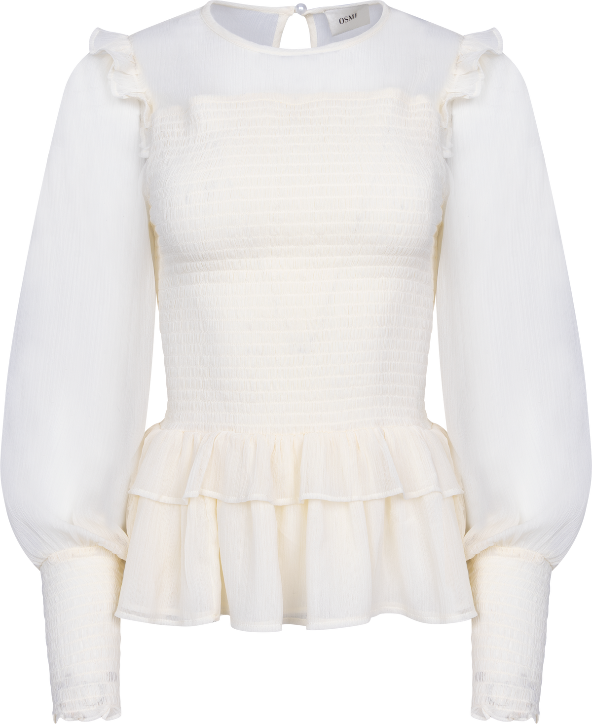 Nanna Chiffon Smock Blouse - Creme