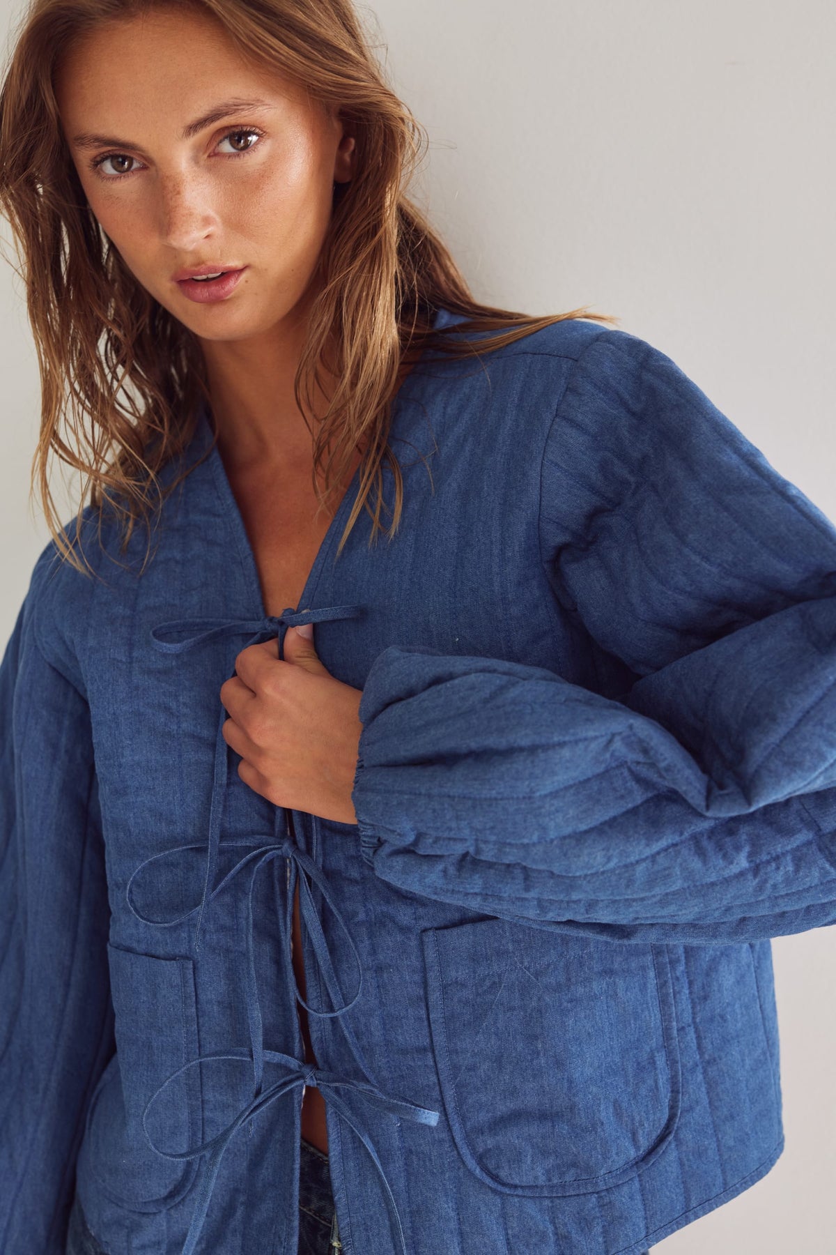 Lori Jacket - Calla Denim Print