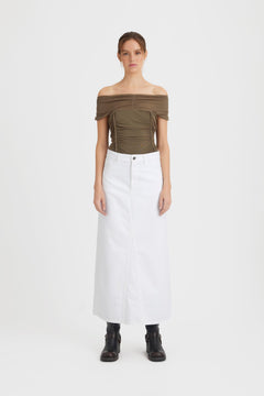 MilyGZ Hw Long Skirt - White Wash
