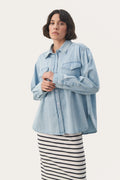 CollettePW SH - Whiteish Blue Denim