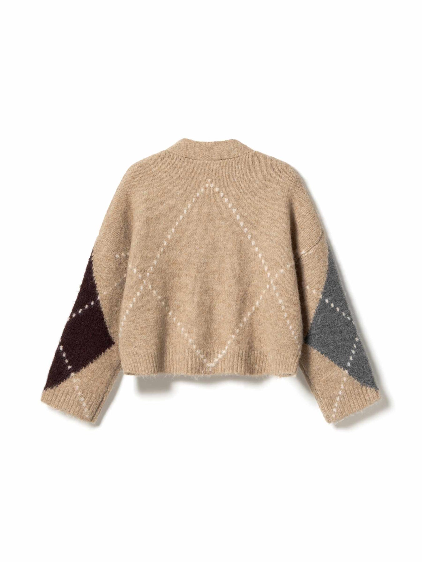N-Laiana Stickad Kofta - Sand Melange