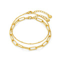 Chain Link & Satellite 2-Row Armband - Pale Gold