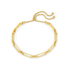 Long Link Chain Slider Bracelet - Gold