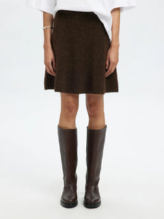 Lulu Brushed Hw Knit Skirt - Delicioso Melange