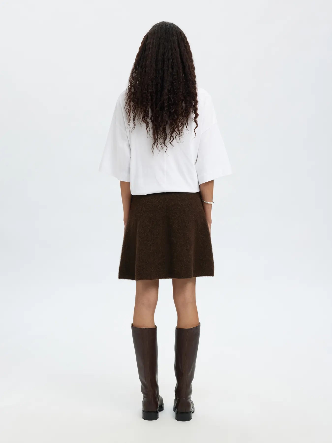Lulu Brushed Hw Knit Skirt - Delicioso Melange