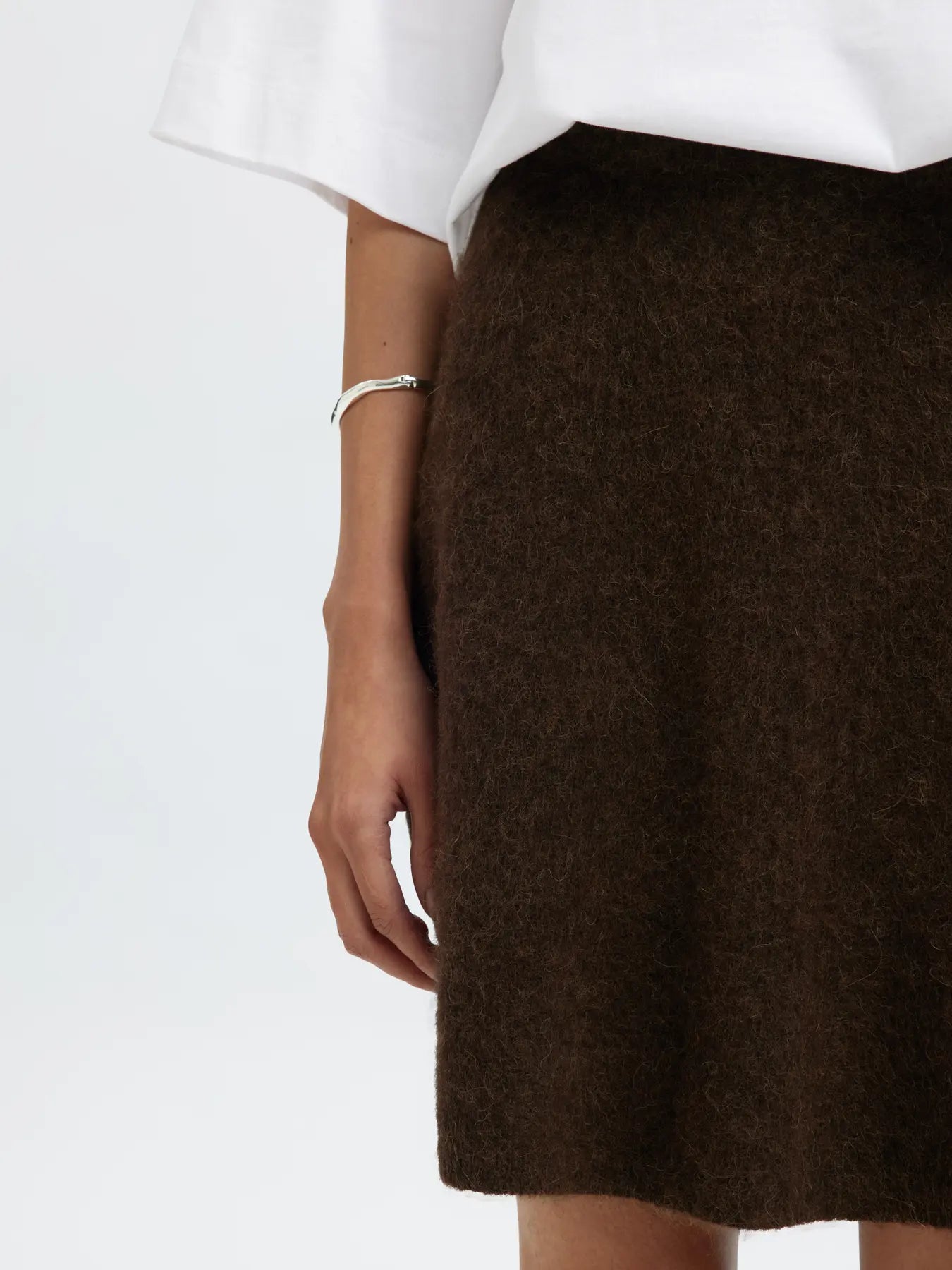 Lulu Brushed Hw Knit Skirt - Delicioso Melange